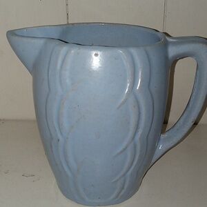 Lovely vintage blue ceramic pitcher possibly McCoy